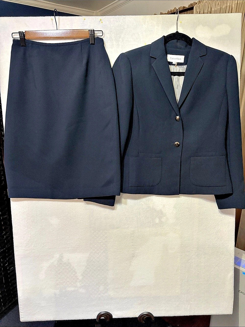Calvin Klein Navy Skirt Suit Set Women's Size 4